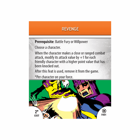 Marvel Heroclix Days of Future Past Revenge Feat Card