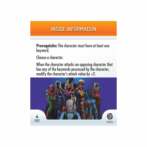 Marvel Heroclix Mutations and Monsters Inside Information Feat Card