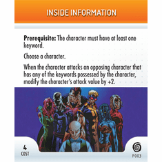 Marvel Heroclix Mutations and Monsters Inside Information Feat Card