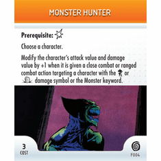 Marvel Heroclix Mutations and Monsters Monster Hunter Feat Card