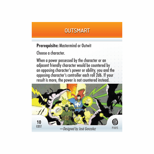 Marvel Heroclix Mutations and Monsters Outsmart Feat Card