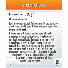 Marvel Heroclix Mutations and Monsters Streak of Luck Feat Card