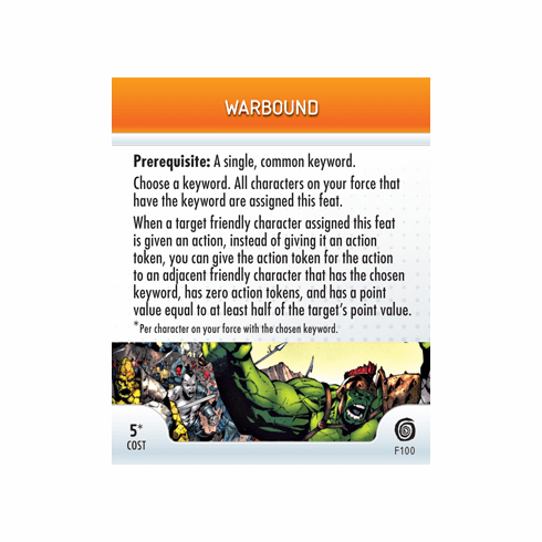 Marvel Heroclix Mutations and Monsters Warbound Feat Card