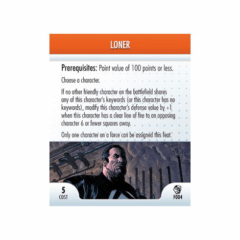 Marvel Heroclix Secret Invasion Loner Feat Card