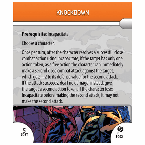 Marvel Heroclix Sinister Knockdown Feat Card