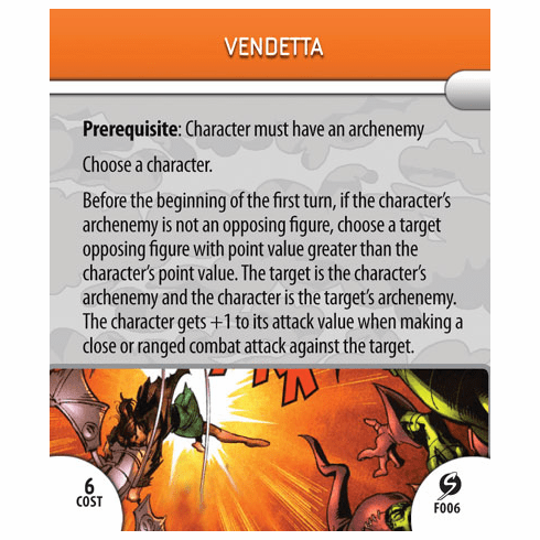 Marvel Heroclix Sinister Vendetta Feat Card