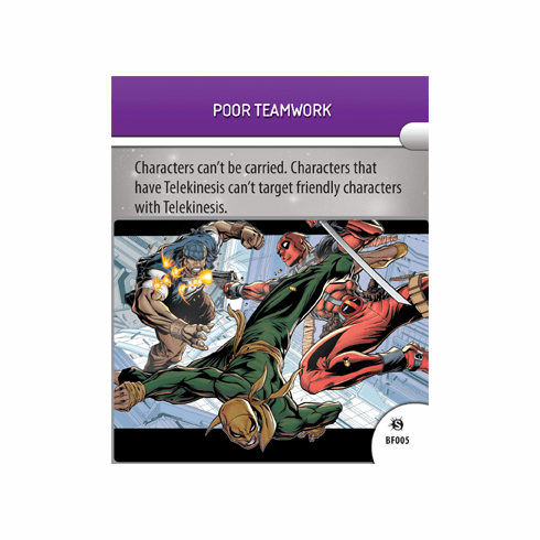 Marvel Heroclix Supernova Poor Teamwork Battlefield Condition Card