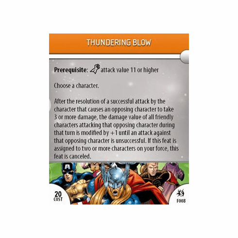Marvel Heroclix Supernova Thundering Blow Feat Card
