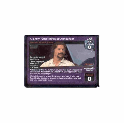 Raw Deal Al Snow Guest Ringside Announcer 20/TR