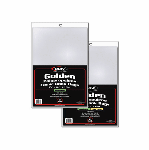 RESEALABLE GOLDEN COMIC BAG - 7 5/8 X 10 1/2