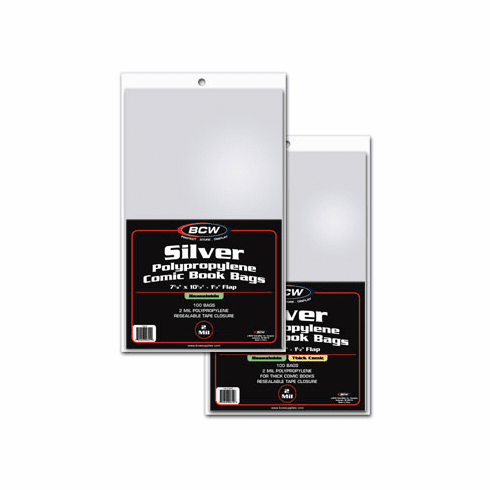 RESEALABLE SILVER COMIC BAG - 7 1/8 X 10 1/2