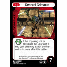 Star Wars Pocketmodel Ground Assault General Grievous Card