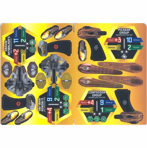 Star Wars Pocketmodel Ship Card #18 (Obi-Wan Kenobi's & Anakin Skywalkers's Jedi Interceptors)