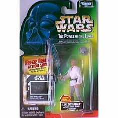 Star Wars The Power of the Force Luke Skywalker Action Figure with Freeze Frame Action Slide