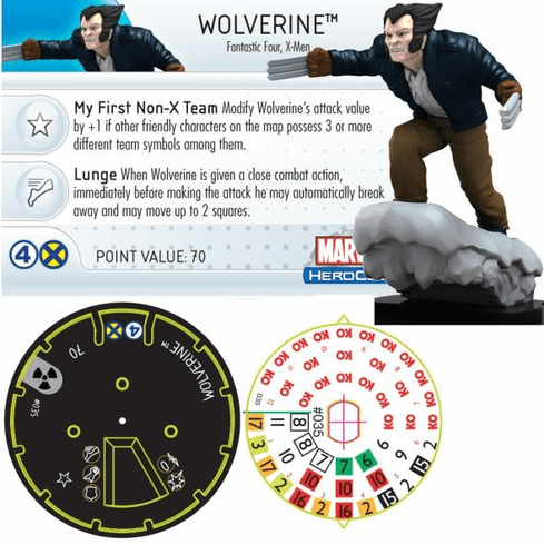 The Incredible HULK Heroclix figure #035 Rare Wolverine