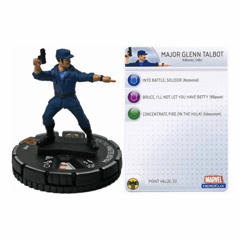 The Incredible HULK Heroclix figure #102 LE Major Glenn Talbot