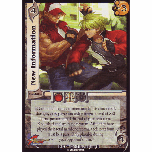 UFS SNK Cutting Edge New Information Starter Rare Card