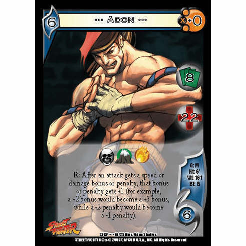 UFS Street Fighter Adon Foil Promo Character Card x 4