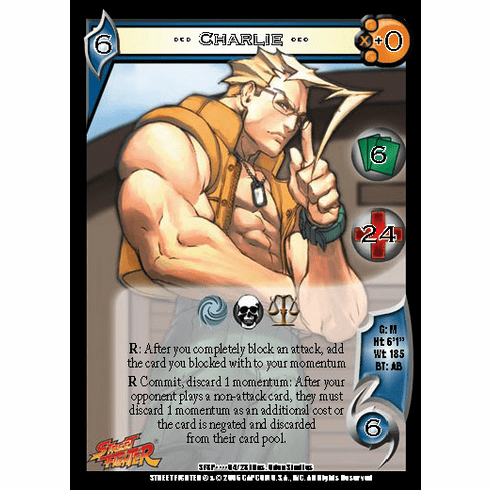 UFS Street Fighter Charlie Foil Promo Character Card