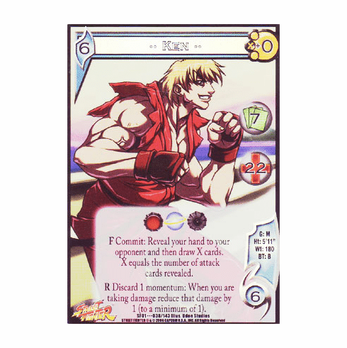 UFS Street Fighter Ken Foil Promo Character Card