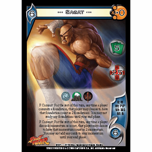 UFS Street Fighter Sagat Foil Promo Character Card