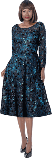 Annabelle <br> (Fall 2026) <br> A8902 <br> <br> Navy <br> 10 12 14 16 18 20 22 24 <br> 1 Piece Dress