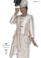 Aussie Austin <br> (Fall & Winter 2025) <br> AA5930 <br> <br> Cream  <br>   Purple <br> 12 14 16 18 20 22 24 26<br><br>Jacket/Skirt/Camisole <br> Twill Satin/Lace