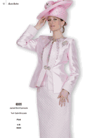 Aussie Austin <br> (Fall & Winter 2025) <br> AA6005 <br> <br> Pink <br> 8 10 12 14 16 18 20 22 24 26<br><br>Jacket/Skirt/Camisole <br> Twill Satin/Brocade
