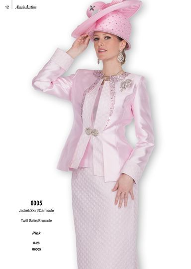 Aussie Austin <br> (Fall & Winter 2025) <br> AA6005 <br> <br> Pink <br> 8 10 12 14 16 18 20 22 24 26<br><br>Jacket/Skirt/Camisole <br> Twill Satin/Brocade