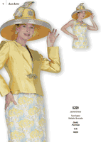 Aussie Austin <br> (Fall & Winter 2025) <br> AA6209 <br> <br> Gold  <br>   Fuchsia <br> 8 10 12 14 16 18 20 22 24 26<br><br>Jacket/Dress <br> Twill Satin/Metallic Brocade