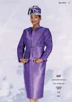Aussie Austin <br> (Spring/Summer 2026) <br> AA6257 <br> <br> Purple  <br>  Gold <br> 8 10 12 14 16 18 20 22 24 26<br><br>Jacket/Skirt/Cami <br> Twill Satine/Lace