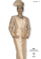 Aussie Austin <br> (Fall & Winter 2025) <br> AA6257 <br> <br> Gold  <br>   Purple <br> 8 10 12 14 16 18 20 22 24 26<br><br>Jacket/Skirt/Camisole <br> Twill Satin/Novelty Brocade
