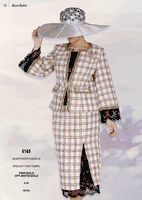 Aussie Austin <br> (Spring/Summer 2026) <br> AA6165 <br> <br> Pink/Gold  <br>  Off-White/Gold <br> 8 10 12 14 16 18 20 22 24 26<br><br>Jacket/Skirt/Cami <br> Specialty Knit Fabric