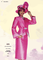 Aussie Austin <br> (Spring/Summer 2026) <br> AA6216 <br> <br> Fuchsia  <br>  Silver-Gray <br> 8 10 12 14 16 18 20 22 24 26<br><br>Long Jacket/Skirt <br> Twill Satine