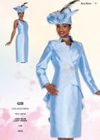 Aussie Austin <br> (Spring/Summer 2026) <br> AA6259 <br> <br> Light-Blue  <br>  Light-Green <br> 8 10 12 14 16 18 20 22 24 26<br><br>Long Jacket/Skirt <br> Twill Satine