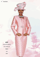 Aussie Austin <br> (Spring/Summer 2026) <br> AA6270 <br> <br> Peach <br> 8 10 12 14 16 18 20 22 24 26<br><br>Jacket/Skirt/Cami <br> Twill Satine/Lace