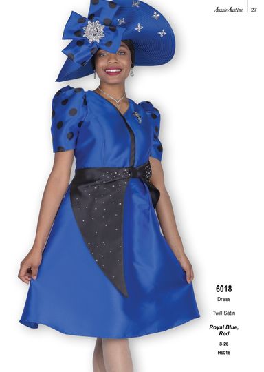 Aussie Austin <br> (Fall & Winter 2025) <br> AA6018 <br> <br> Royal-Blue  <br>   Red <br> 8 10 12 14 16 18 20 22 24 26<br><br>Dress <br> Twill Satin