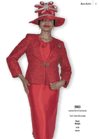 Aussie Austin <br> (Fall & Winter 2025) <br> AA5903 <br> <br> Red  <br>   Beige <br> 8 10 12 14 16 18 20 22 24 26<br><br>Jacket/Skirt/Camisole <br> Twill Satin/Brocade