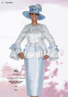 Aussie Austin <br> (Spring/Summer 2026) <br> AA5922 <br> <br> Metallic-Light-Blue  <br>  Metallic-Gold <br> 8 10 12 14 16 18 20 22 24 26<br><br>Jacket/Skirt <br> Twill Satine/Novelty Brocade