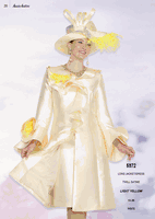 Aussie Austin <br> (Spring/Summer 2026) <br> AA5972 <br> <br> Light-Yellow <br> 10 12 14 16 18 20 22 24 26<br><br>Long Jacket/Dress <br> Twill Satine
