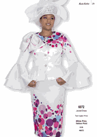 Aussie Austin <br> (Fall & Winter 2025) <br> AA6072 <br> <br> White/Print  <br>   Yellow/Print <br> 14 16 18 20 22 24 26<br><br>Jacket/Dress <br> Twill Satin Print