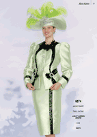 Aussie Austin <br> (Spring/Summer 2026) <br> AA6074 <br> <br> Light-Green  <br>  White <br> 8 10 12 14 16 18 20 22 24 26<br><br>Jacket/Skirt <br> Twill Satine