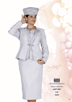 Champagne Italy <br> (Spring/Summer 2026) <br> CH6009 <br> <br> Light-Gray <br> 8 10 12 14 16 18 20 22 24 26<BR><BR>Jacket/Skirt/Camisole<BR>Novelty Brocade