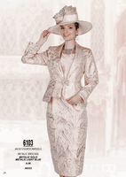 Champagne Italy <br> (Spring/Summer 2026) <br> CH6103 <br> <br> Metallic-Gold  <br>  Metallic-Light-Blue <br> 8 10 12 14 16 18 20 22 24 26<BR><BR>Jacket/Skirt/Camisole<BR>Metallic Brocade