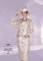 Champagne Italy <br> (Fall/Winter 2026) <br> CH6103 <br> <br> Metallic-Gold  <br>  Metallic-Light-Blue <br> 8 10 12 14 16 18 20 22 24 26<BR><BR>Jacket/Skirt/Camisole<BR>Metalic Brocade