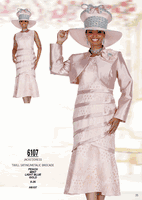 Champagne Italy <br> (Spring/Summer 2026) <br> CH6107 <br> <br> Peach  <br>  Mint  <br>  Light-Blue  <br>  Gold <br> 8 10 12 14 16 18 20 22 24 26<BR><BR>Jacket/Dress<BR>Twill Satine/Metallic Brocade