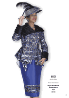 Champagne Italy <br> (Fall/Winter 2025) <br> CH6113 <br> <br> Royal-Blue/Black <br> Brown/Black <br> 8 10 12 14 16 18 20 22 24 26<BR><BR>Jacket/Skirt<BR>Print Twill Satine Champagne Italy <br> (Fall/Winter 2025) <br> CH6113 <br> <br> Royal-Blue/Black <br> Brown/Black <br> 8 10 12 14 16 18 20 22 24 26<BR><BR>Jacket/Skirt<BR>Print Twill Satine