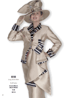 Champagne Italy <br> (Fall/Winter 2025) <br> CH6118 <br> <br> Gold <br> Black <br> 8 10 12 14 16 18 20 22 24 26<BR><BR>Long Jacket/Skirt<BR>Twill Satine Champagne Italy <br> (Fall/Winter 2025) <br> CH6118 <br> <br> Gold <br> Black <br> 8 10 12 14 16 18 20 22 24 26<BR><BR>Long Jacket/Skirt<BR>Twill Satine
