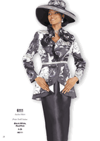Champagne Italy <br> (Fall/Winter 2025) <br> CH6111-Bl <br> <br> Black/White <br> 8 10 12 14 16 18 20 22 24 26<BR><BR>Jacket/Skirt<BR>Print Twill Satine Champagne Italy <br> (Fall/Winter 2025) <br> CH6111-Bl <br> <br> Black/White <br> 8 10 12 14 16 18 20 22 24 26<BR><BR>Jacket/Skirt<BR>Print Twill Satine