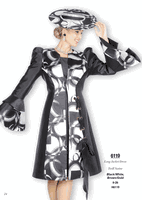 Champagne Italy <br> (Fall/Winter 2025) <br> CH6119-Bl <br> <br> Black/White <br> 8 10 12 14 16 18 20 22 24 26<BR><BR>Long Jacket/Dress<BR>Twill Satine Champagne Italy <br> (Fall/Winter 2025) <br> CH6119-Bl <br> <br> Black/White <br> 8 10 12 14 16 18 20 22 24 26<BR><BR>Long Jacket/Dress<BR>Twill Satine